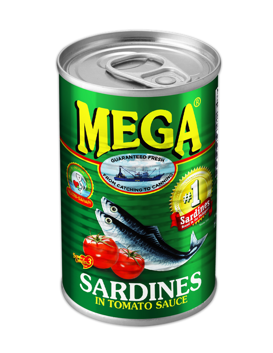 [Mega Relief] Mega Sardines in Tomato Sauce 155g - 1 Case/100 cans